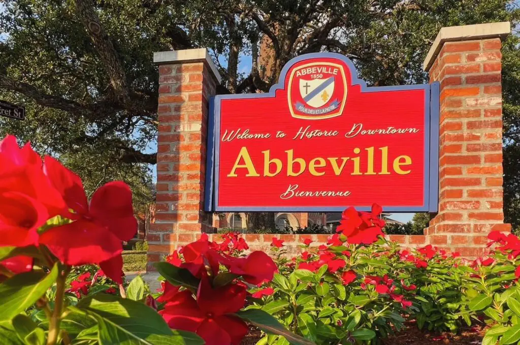Abbeville, Louisiana welcome sign Abbeville Louisiana welcome sign