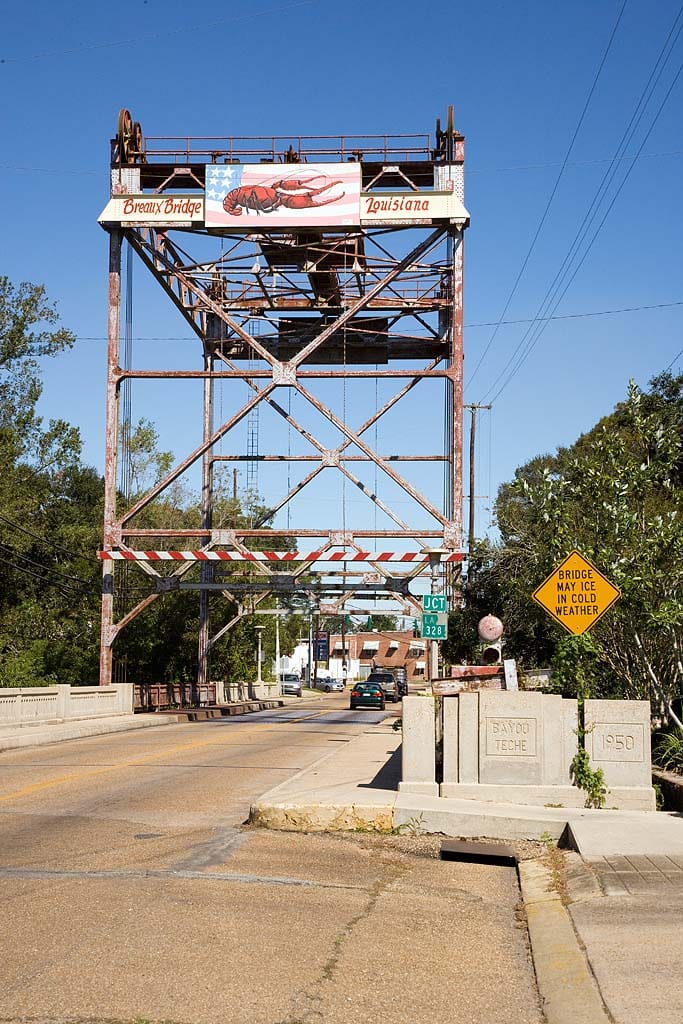 Breaux Bridge, Louisiana Bridge Bayou Teche and historic bridge in Breaux Bridge, Louisiana