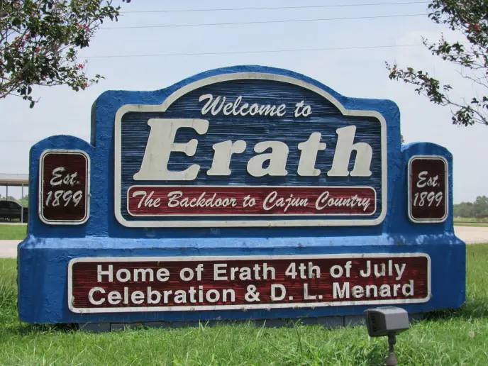 Erath LA welcome sign Erath LA welcome sign
