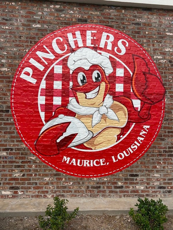 Pichers Logo Maurice LA Pinchers Restaurant Logo in Maurice Louisianaa